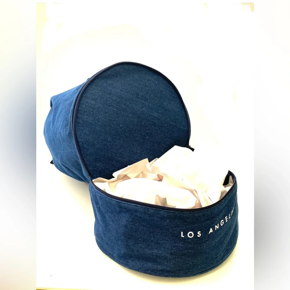 Guess - Los Angeles Women’s Blue Denim Drawstring Bucket Backpack Vintage